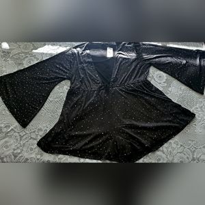 Black Romper Disco Dot size L